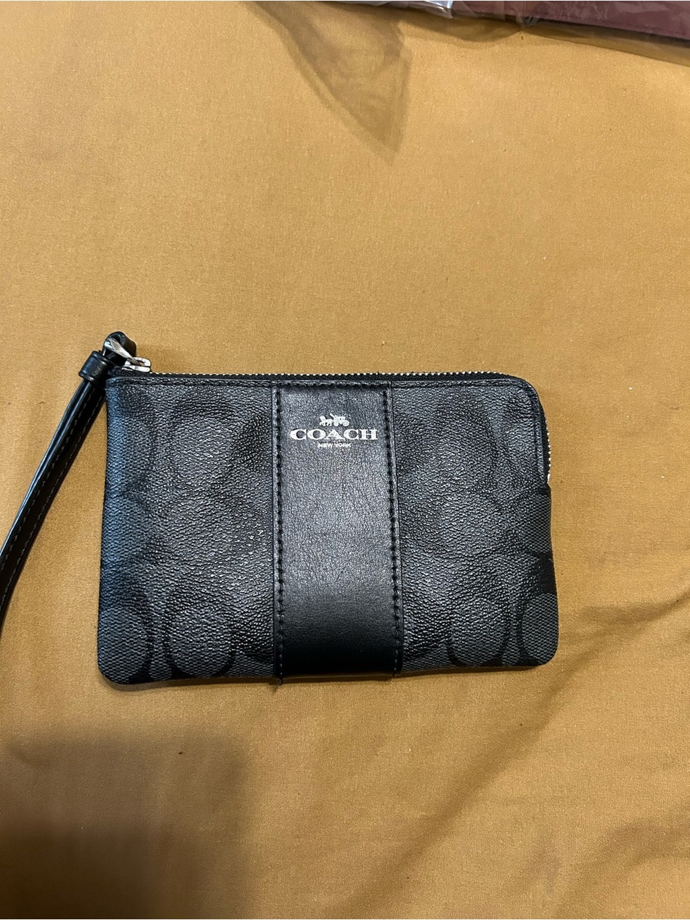 Coach Black Signature Wristlet